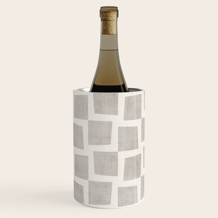 Minimalist Pattern Beige Ivory White Wine Chiller Gallery Image 1