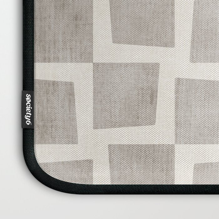 Minimalist Pattern Beige Ivory White Laptop Sleeve Gallery Image 3