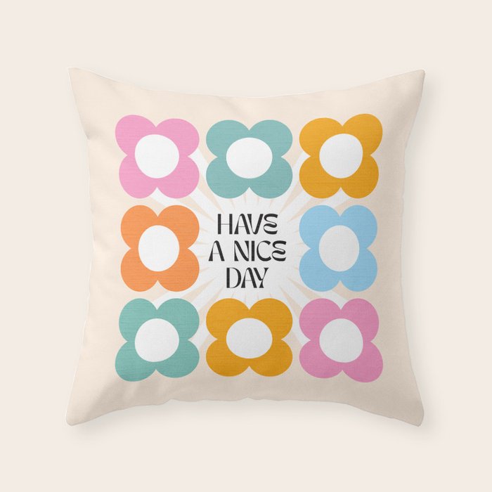 Say it with Flowers - Have a nice day! Throw Pillow Gallery Image 6