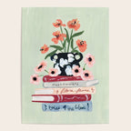 Still Life Art Print with Books and Flowers Poster Gallery Image 4