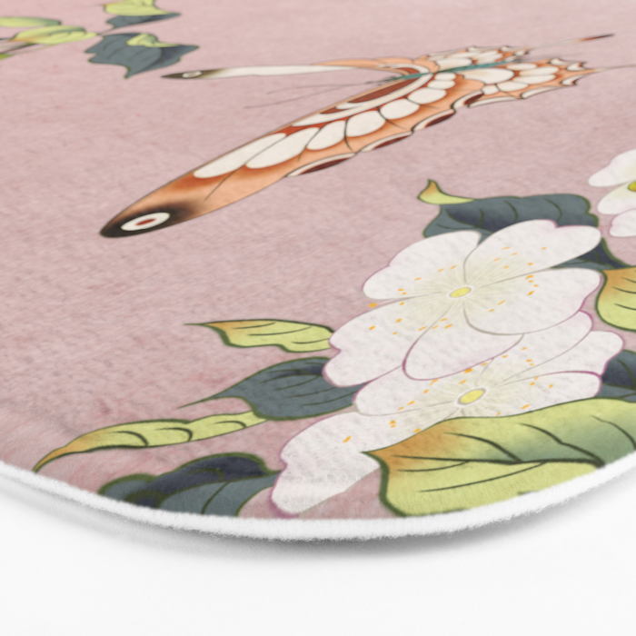 Butterflies and pear blossoms Bath Mat Gallery Image 3