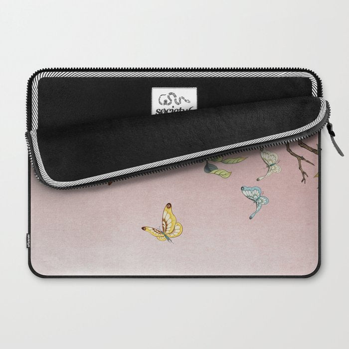Butterflies and pear blossoms Laptop Sleeve Gallery Image 2