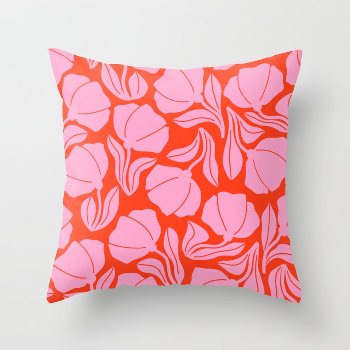 Boho Blooms - Pink Throw Pillow Gallery Image 6
