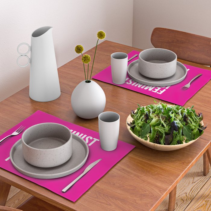 Feminist is My Second Favorite F-Word (Pink) Placemat Gallery Image 2