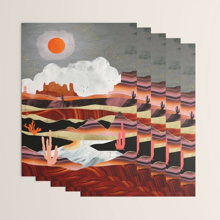 Coral Desert Lake Wrapping Paper Gallery Image 3