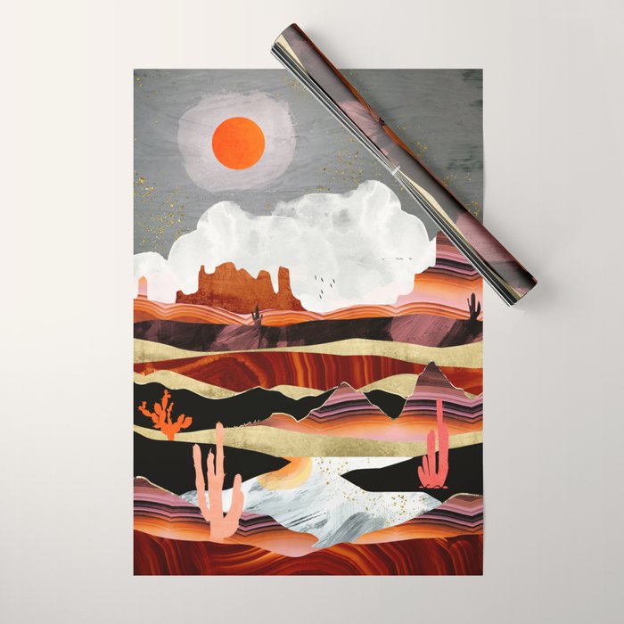 Coral Desert Lake Wrapping Paper Gallery Image 1