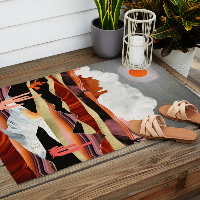Coral Desert Lake Outdoor Rug Gallery Image 2