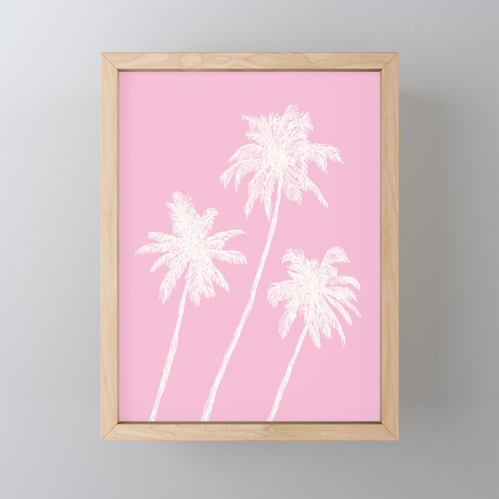 Pink Palm Trees Mini Art Print Gallery Image 1