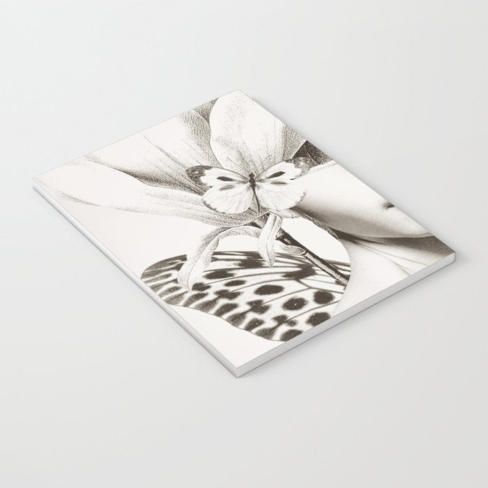 PORTRAIT /Woman with flower and butterflies Notebook Gallery Image 3