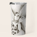 PORTRAIT /Woman with flower and butterflies Travel Mug Gallery Image 3