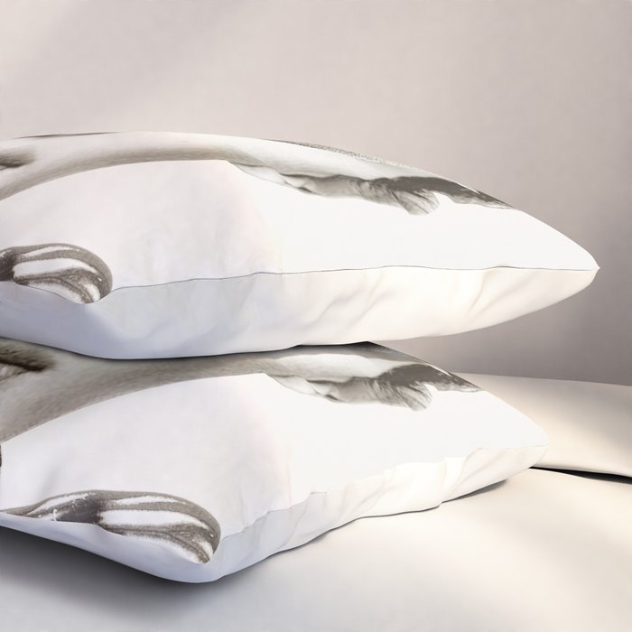 PORTRAIT /Woman with flower and butterflies Pillow Sham Gallery Image 3