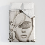 PORTRAIT /Woman with flower and butterflies Duvet Cover Gallery Image 6