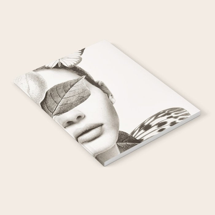 PORTRAIT /Woman with flower and butterflies Notebook Gallery Image 2