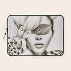 PORTRAIT /Woman with flower and butterflies Laptop Sleeve Gallery Image 1