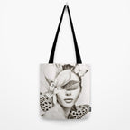 PORTRAIT /Woman with flower and butterflies Tote Bag Gallery Image 2