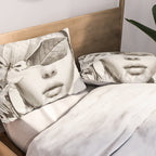PORTRAIT /Woman with flower and butterflies Pillow Sham Gallery Image 2