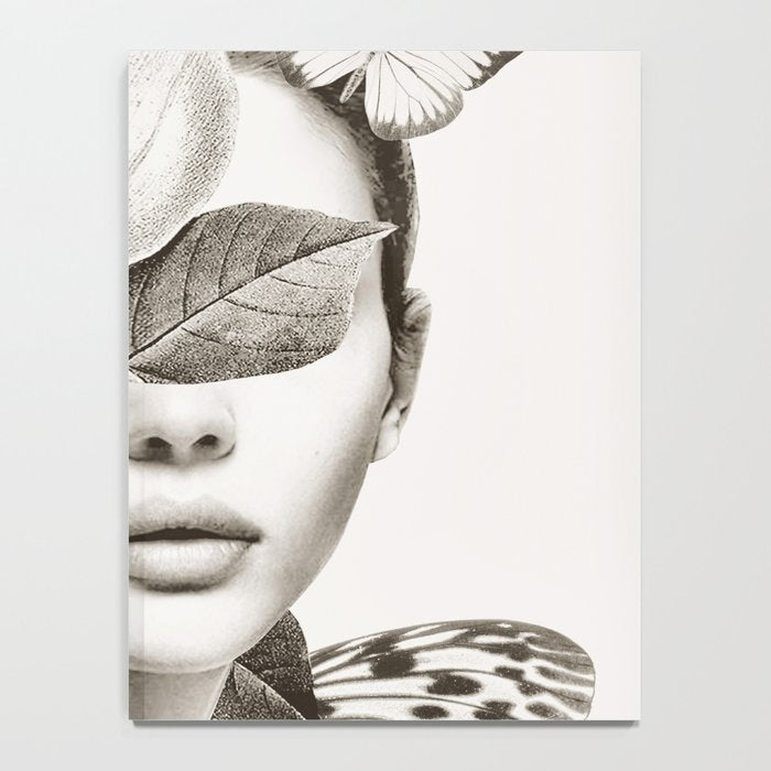 PORTRAIT /Woman with flower and butterflies Notebook Gallery Image 4