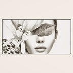 PORTRAIT /Woman with flower and butterflies Desk Mat Gallery Image 3