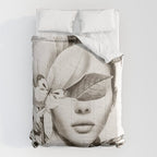 PORTRAIT /Woman with flower and butterflies Comforter Gallery Image 6