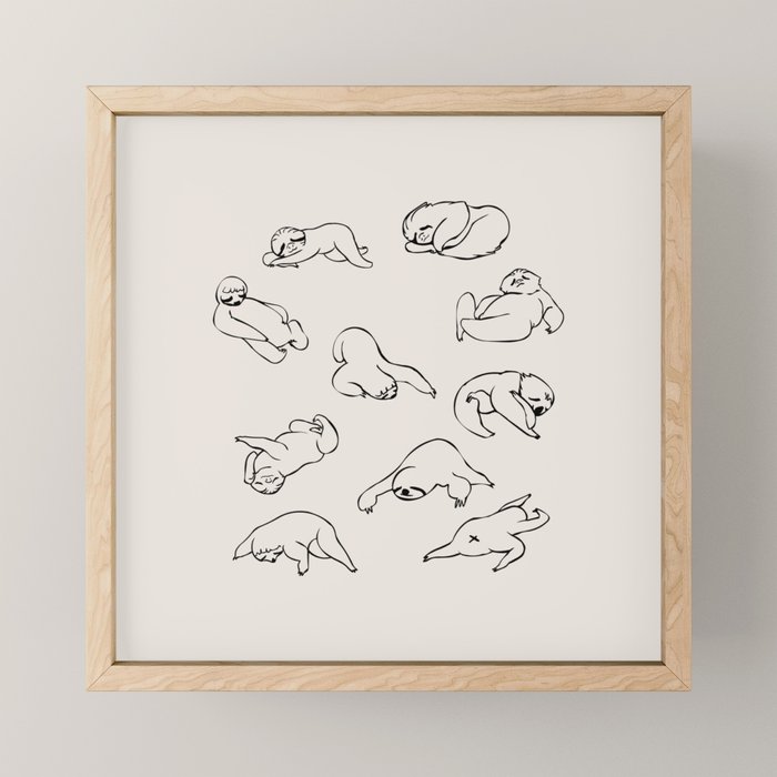 More Sleep Sloth Mini Art Print Gallery Image 1