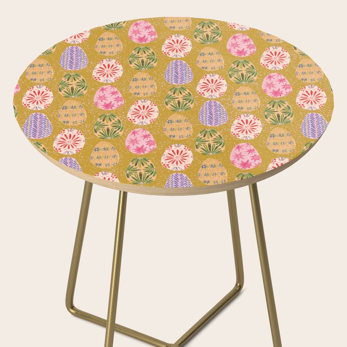 Colorful Folk Art Easter Eggs in Sandy Brown & Pink Side Table Gallery Image 2