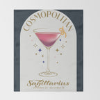 Cosmopolitan Cocktail Zodiac Sign Throw Blanket Gallery Image 2