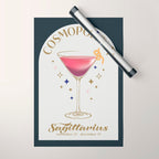 Cosmopolitan Cocktail Zodiac Sign Wrapping Paper Gallery Image 1