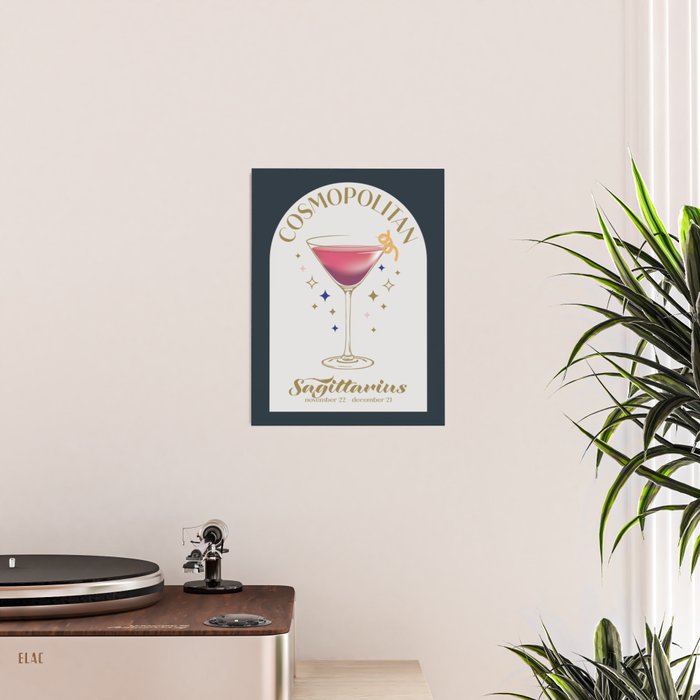 Cosmopolitan Cocktail Zodiac Sign Poster Gallery Image 2