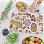 Garden Vegetables & Fresh Fruit in Ochre & Burgundy Cutting Board Gallery Image 2