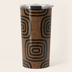 Mud Cloth Concentric Pattern 772 Black and Brown Travel Mug Gallery Image 1