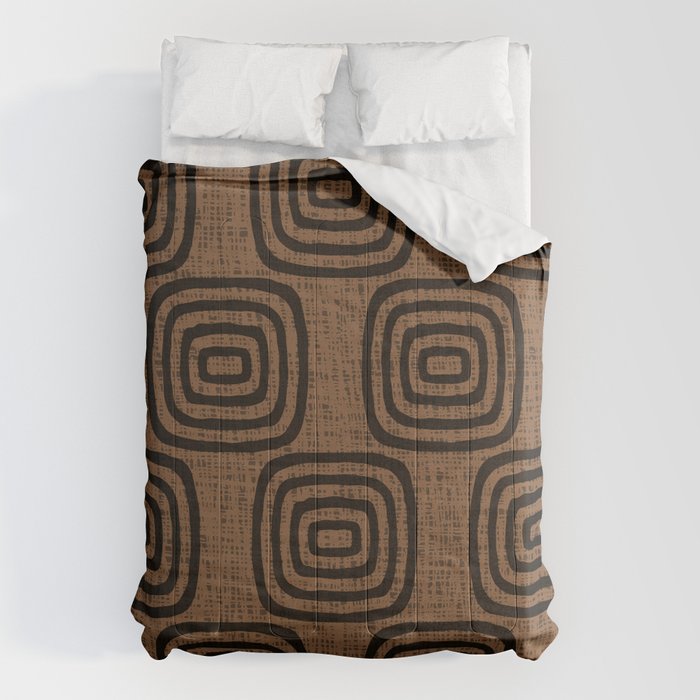 Mud Cloth Concentric Pattern 772 Black and Brown Comforter Gallery Image 6