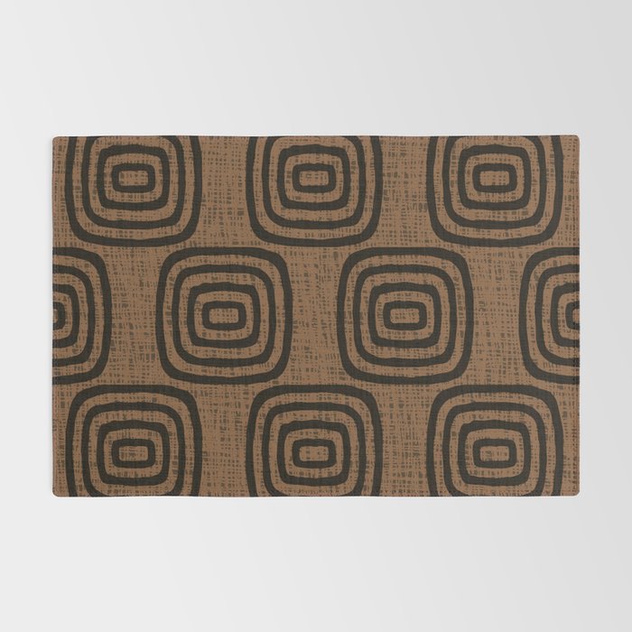 Mud Cloth Concentric Pattern 772 Black and Brown Rug Gallery Image 2