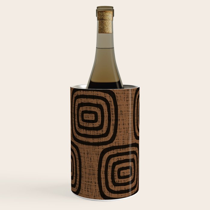 Mud Cloth Concentric Pattern 772 Black and Brown Wine Chiller Gallery Image 3