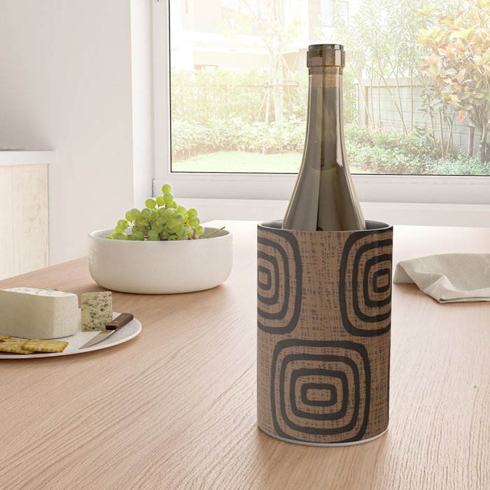 Mud Cloth Concentric Pattern 772 Black and Brown Wine Chiller Gallery Image 4