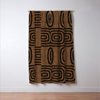 Mud Cloth Concentric Pattern 772 Black and Brown Window Curtain Gallery Image 3