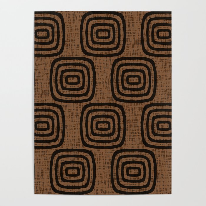 Mud Cloth Concentric Pattern 772 Black and Brown Poster Gallery Image 4