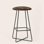 Mud Cloth Concentric Pattern 772 Black and Brown Stool Gallery Image 1