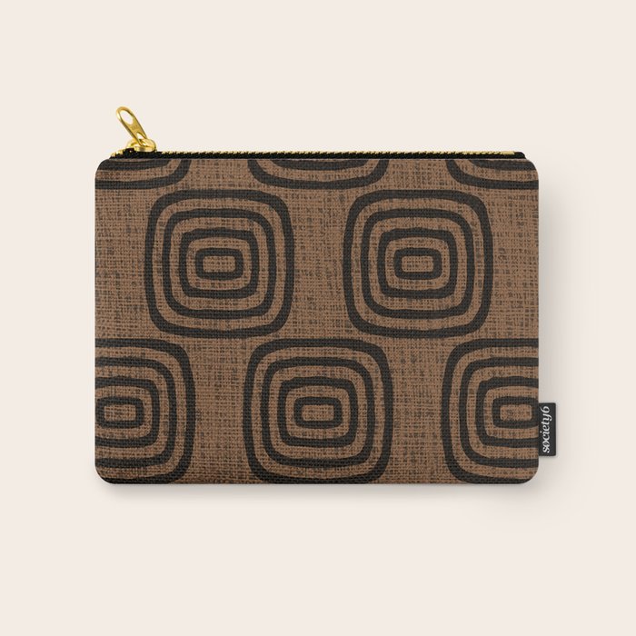 Mud Cloth Concentric Pattern 772 Black and Brown Carry All Pouch Gallery Image 1