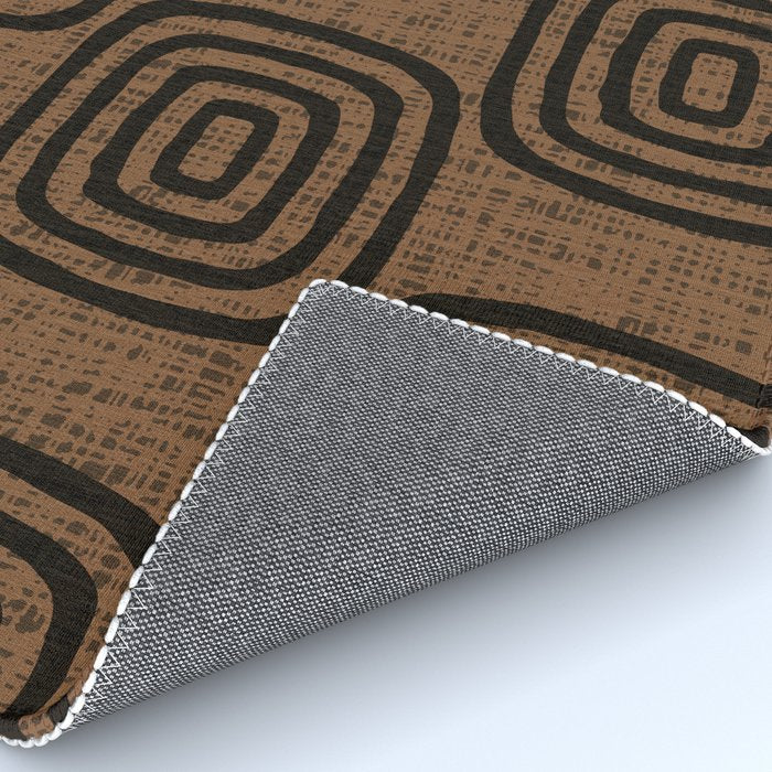 Mud Cloth Concentric Pattern 772 Black and Brown Rug Gallery Image 4