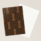 Mud Cloth Concentric Pattern 772 Black and Brown Stationery Card Gallery Image 2