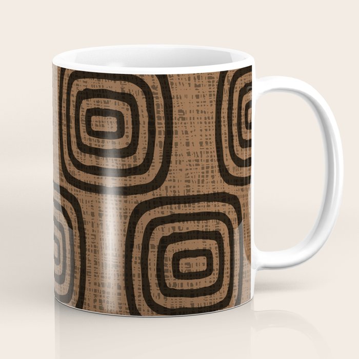 Mud Cloth Concentric Pattern 772 Black and Brown Coffee Mug Gallery Image 1