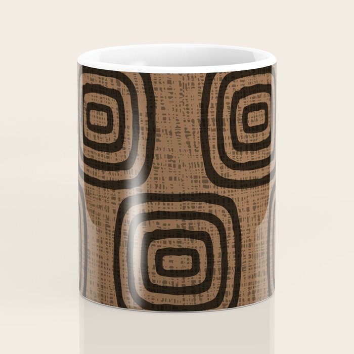 Mud Cloth Concentric Pattern 772 Black and Brown Coffee Mug Gallery Image 4