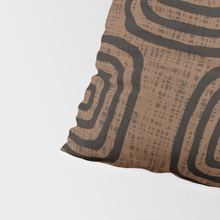 Mud Cloth Concentric Pattern 772 Black and Brown Pillow Sham Gallery Image 4