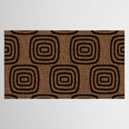 Mud Cloth Concentric Pattern 772 Black and Brown Tablecloth Gallery Image 2