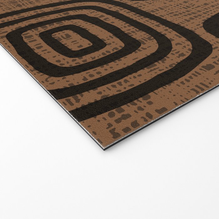 Mud Cloth Concentric Pattern 772 Black and Brown Welcome Mat Gallery Image 2