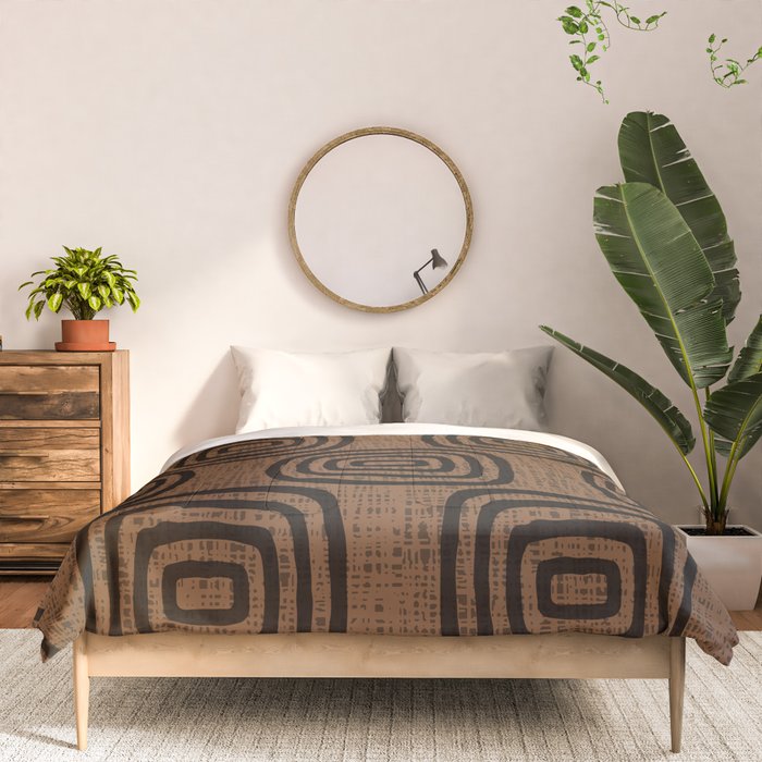 Mud Cloth Concentric Pattern 772 Black and Brown Comforter Gallery Image 3