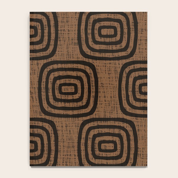 Mud Cloth Concentric Pattern 772 Black and Brown Notebook Gallery Image 4