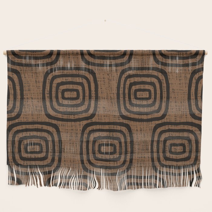 Mud Cloth Concentric Pattern 772 Black and Brown Wall Hanging Gallery Image 1