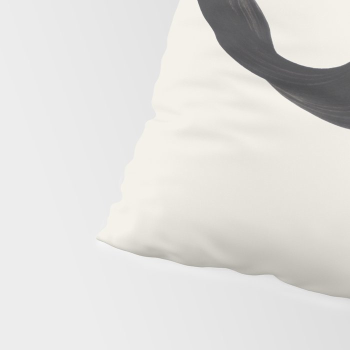Minimalist Abstract Art Smoke Genie In The Lamp Mythical Magical Ink Art Black & White Pillow Sham Gallery Image 4