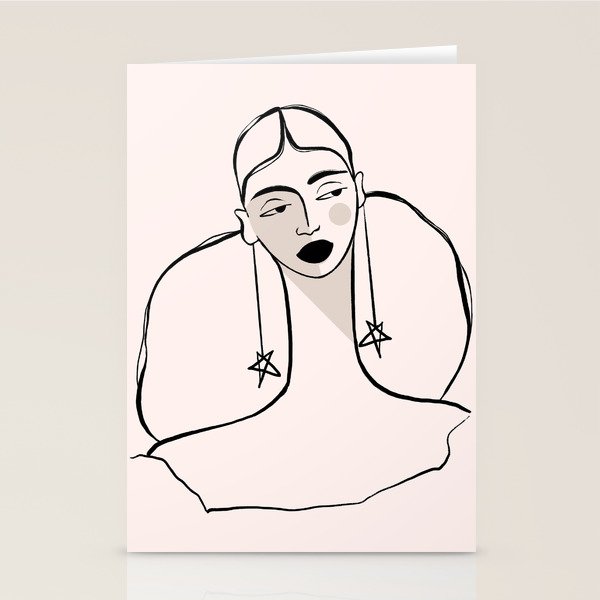 Boho Ponytail Stationery Card Gallery Image 2